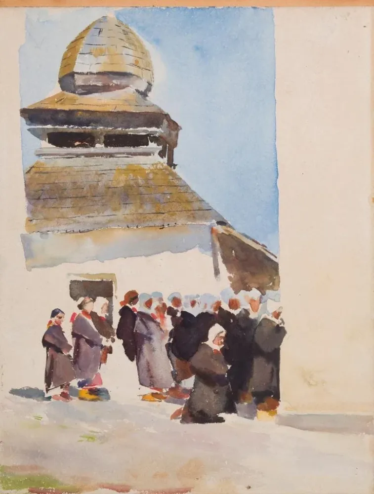 Gemälde Skizze für das Gemälde mit dem Titel Cerkiew na Pokuciu - Julian Falat | Kunstdruck