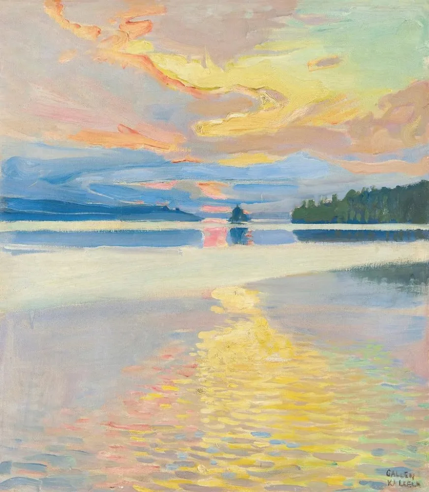 Gemälde Sonnenuntergang am See Ruovesi - Akseli Gallen-Kallela | Kunstdruck