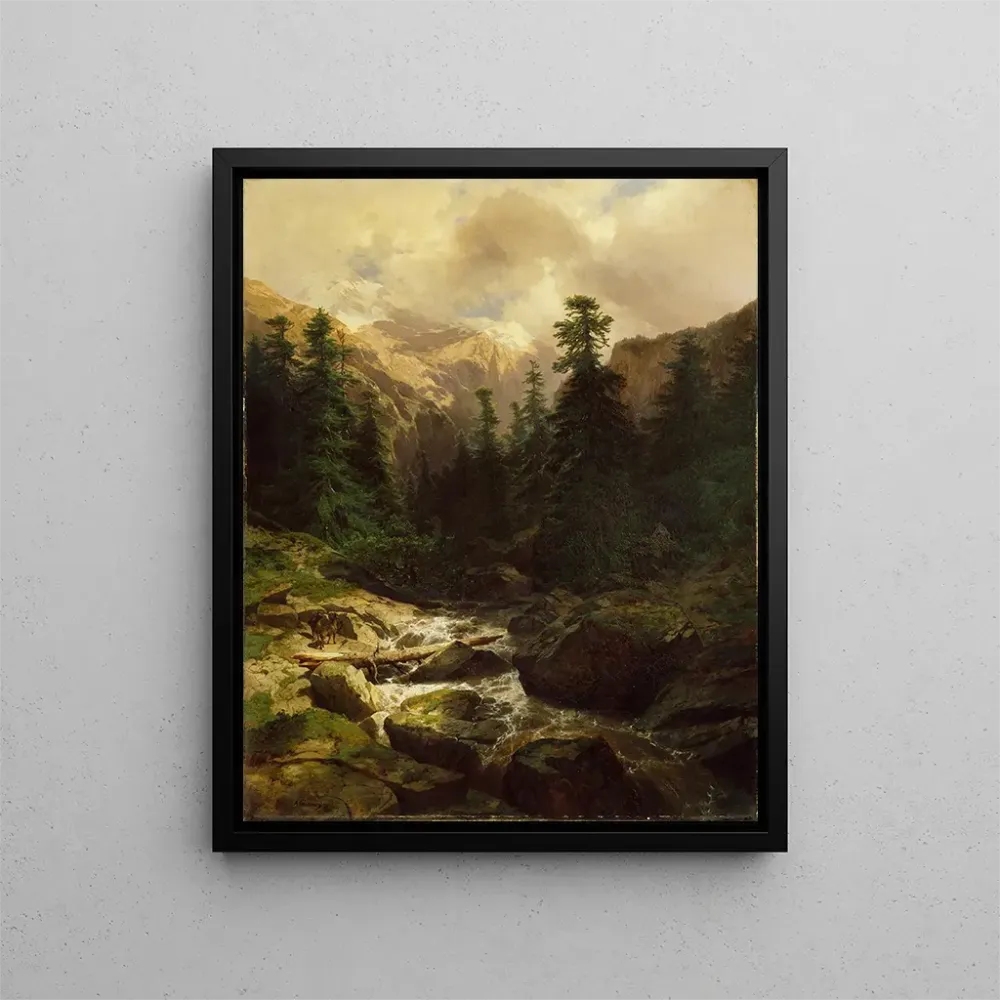 Gemälde Souvenir de Rosenlaui Suisse - Alexandre Calame | Kunstdruck