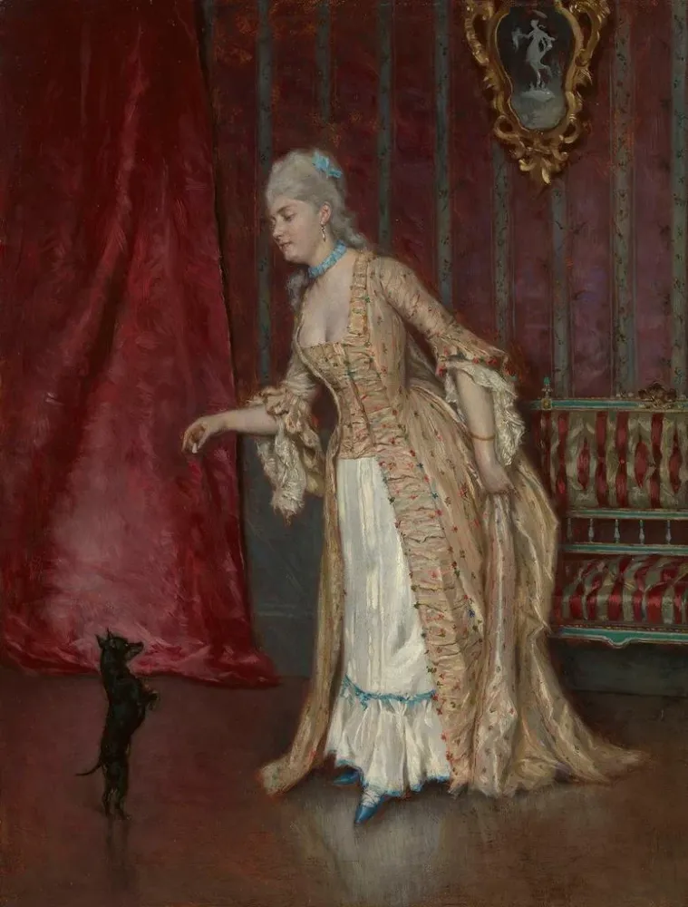 Gemälde stehende Frau - Alfred Stevens | Kunstdruck