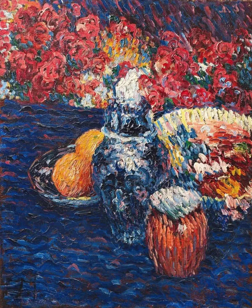 Gemälde Stillleben mit Blumen und Früchten - Alexej von Jawlensky | Kunstdruck