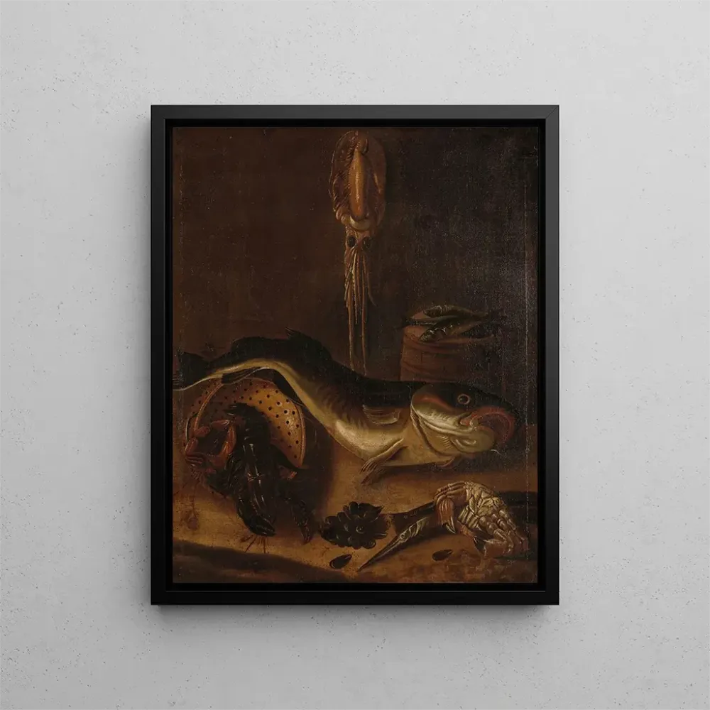 Gemälde Stillleben mit Fischen - . van Doeff | Kunstdruck