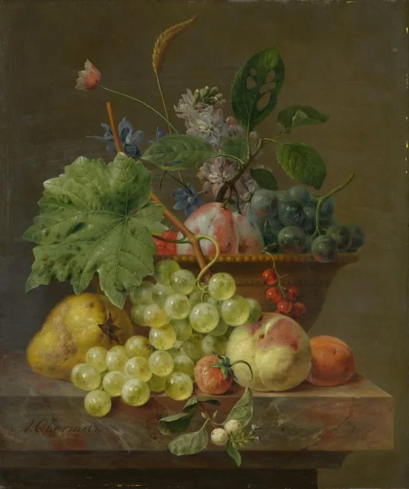 Gemälde Stillleben mit Früchten einer Terrakottaschale - Anthony Oberman | Kunstdruck