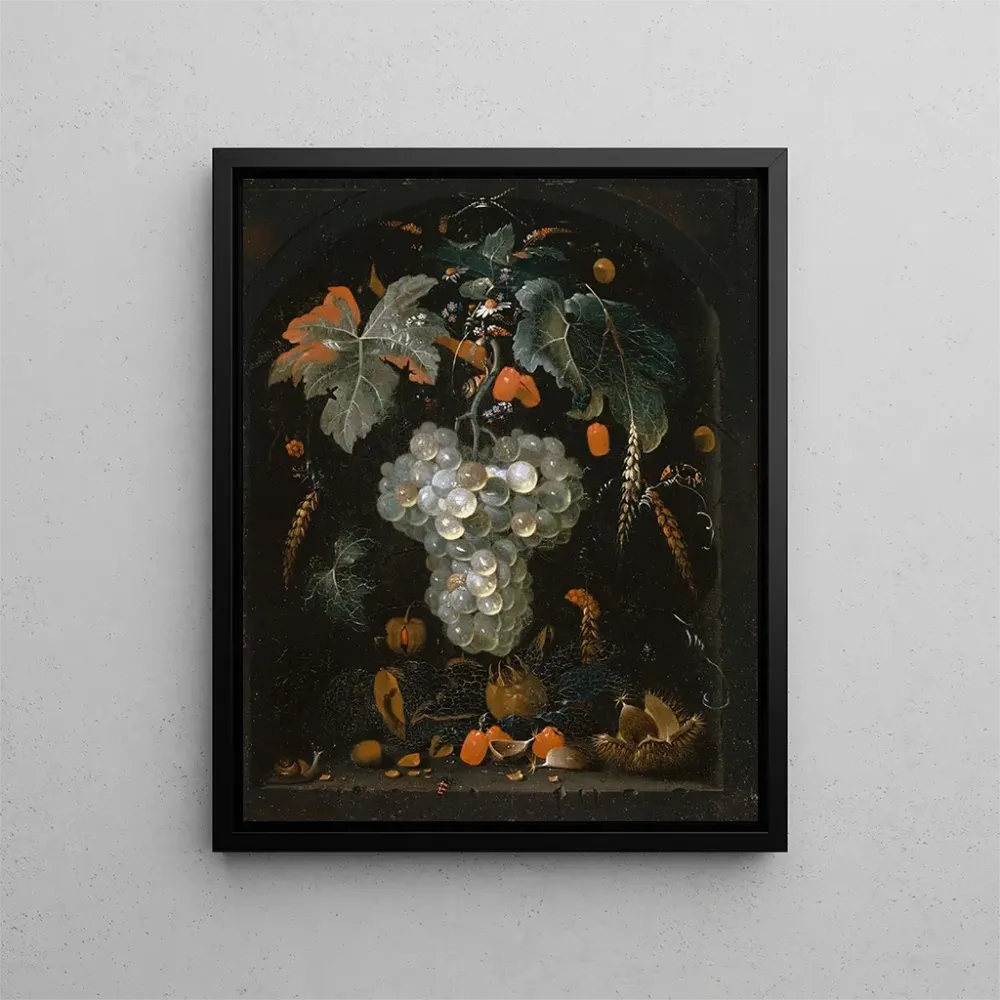 Gemälde Stillleben mit Trauben und Früchten einer Nische - Abraham Mignon | Kunstdruck