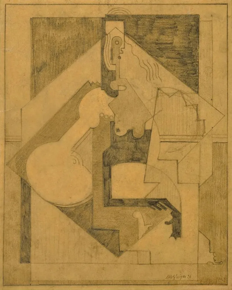 Gemälde Studie für Die Frau mit Handschuh oder Komposition - Albert Gleizes | Kunstdruck