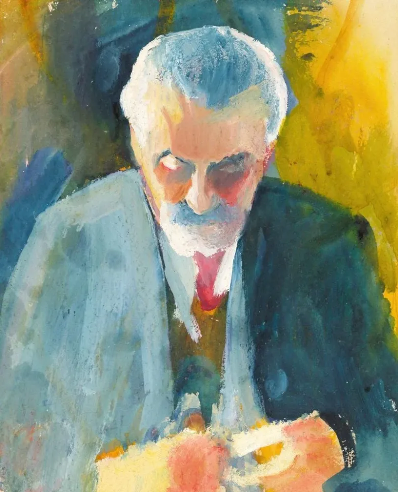 Gemälde Studie eines Porträts von Bernhard Koehler - August Macke | Kunstdruck