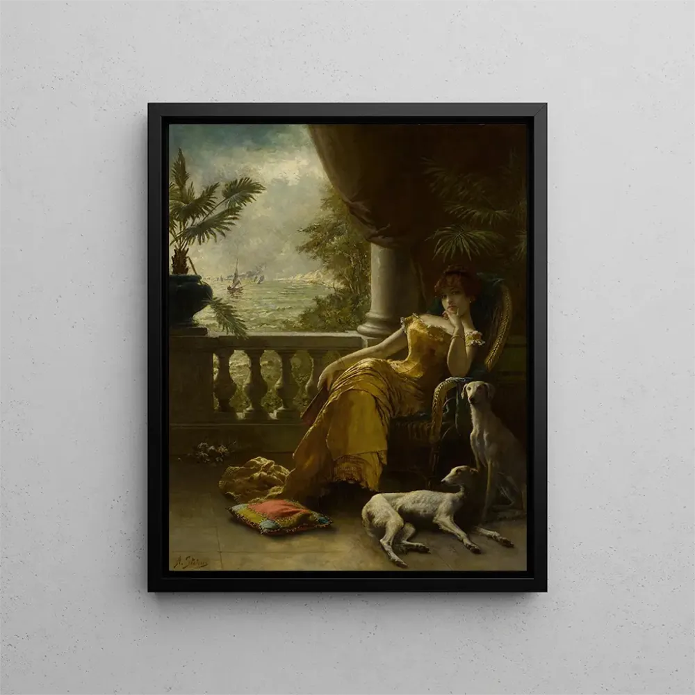 Gemälde Sur le balcon - Agapit Stevens | Kunstdruck