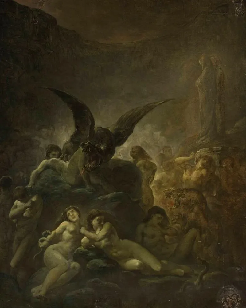 Gemälde Szenen allegorischer Hölle von Dante - Cyprian Kamil Norwid | Kunstdruck
