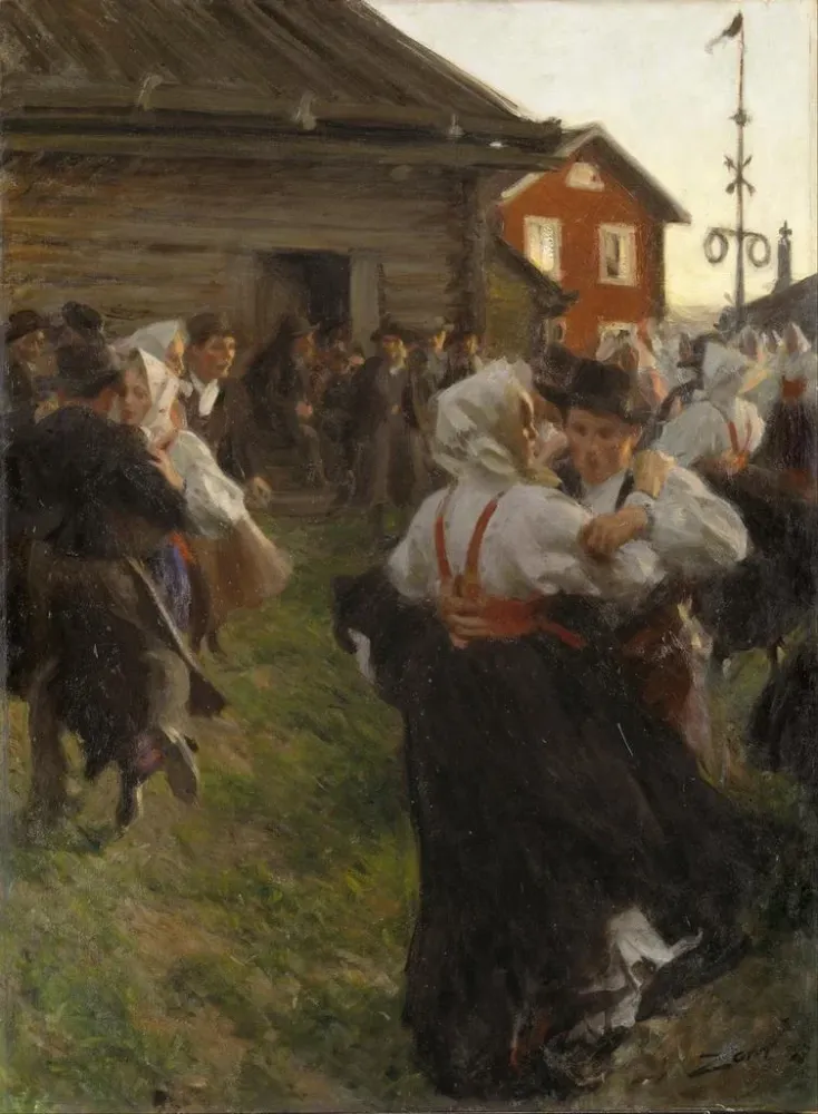 Gemälde Tanz der Sommersonnenwende - Anders Zorn | Kunstdruck