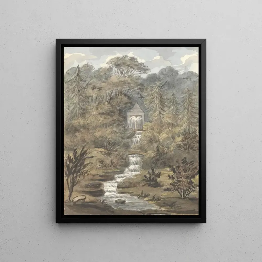 Gemälde Temple und Wasserfälle Sézincote - Anne Rushout | Kunstdruck