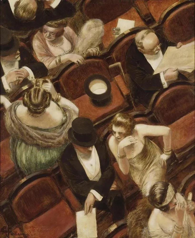 Gemälde Am Theater - Albert Guillaume | Kunstdruck