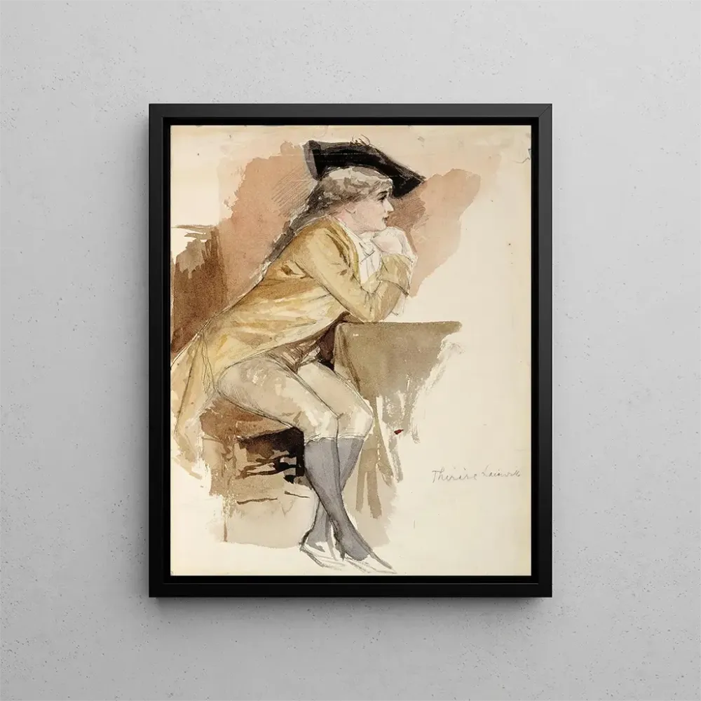 Gemälde Thérèse Lainville gekleidet wie im 18. Jahrhundert - Albert Edelfelt | Kunstdruck