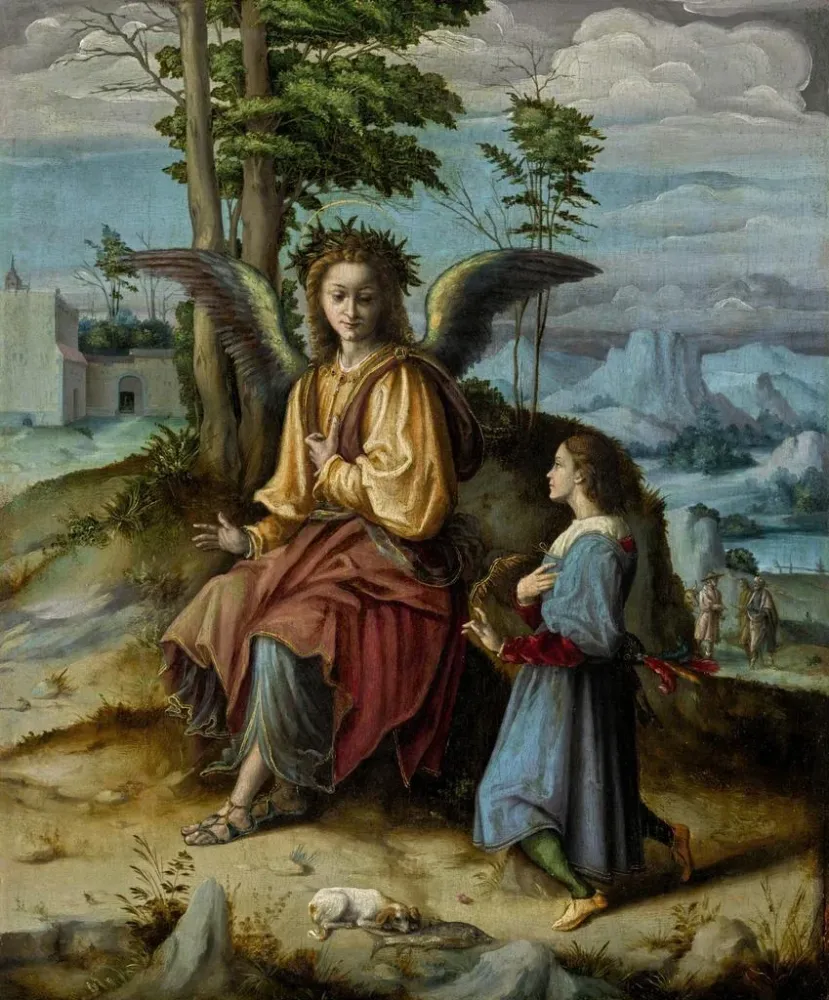 Gemälde Tobias und der Engel - Bacchiacca | Kunstdruck