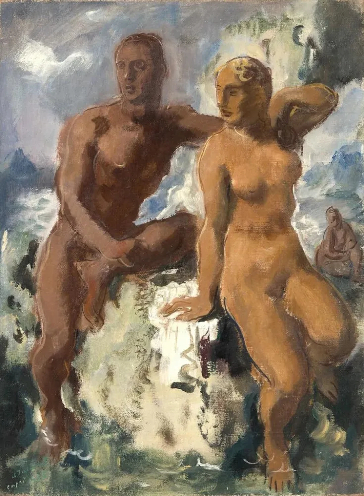 Gemälde Triton und Nymphe Capri - Alexandre Iacovleff | Kunstdruck