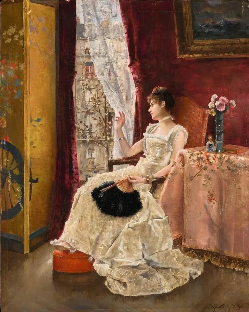 Gemälde Träumerei - Alfred Stevens | Kunstdruck
