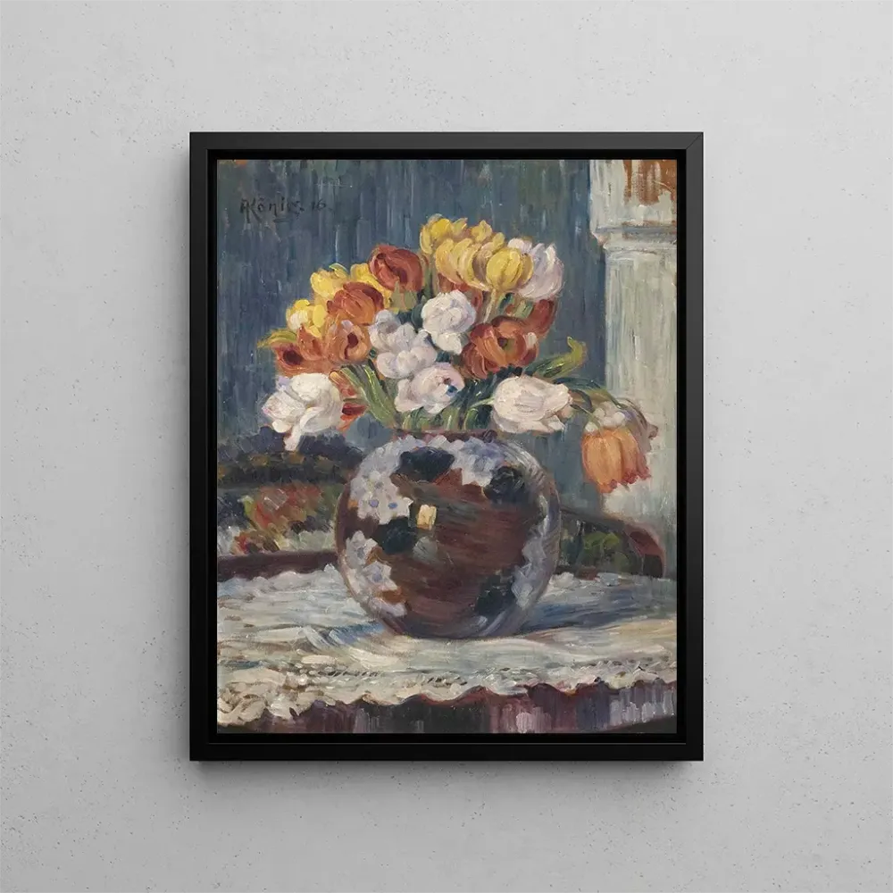 Gemälde Tulpen einer Kugelvase - Albert König | Kunstdruck
