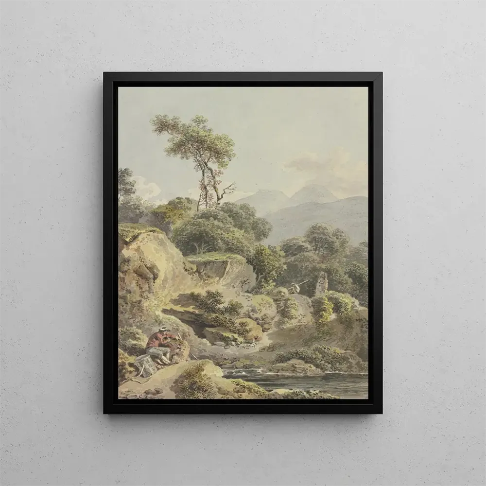 Gemälde Am Ufer der Birse bei Pierrepertuis - Balthasar Anton Dunker | Kunstdruck