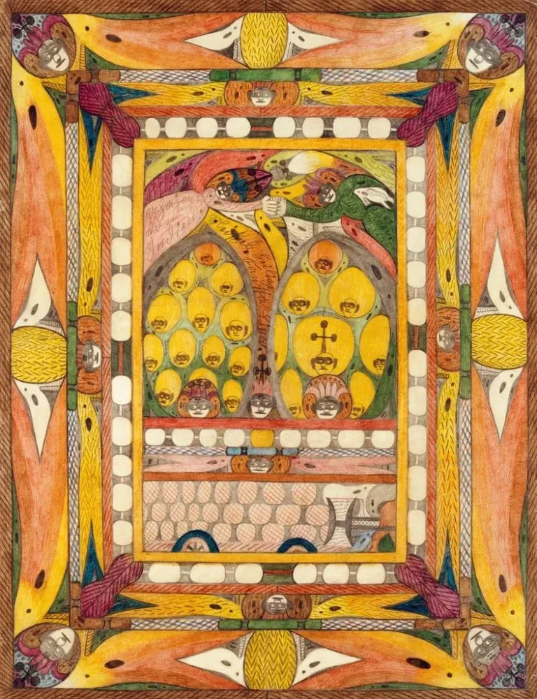 Gemälde Uhaja d'Inde, meine lieben Taufpaten und Taufpatinnen - Adolf Wölfli | Kunstdruck