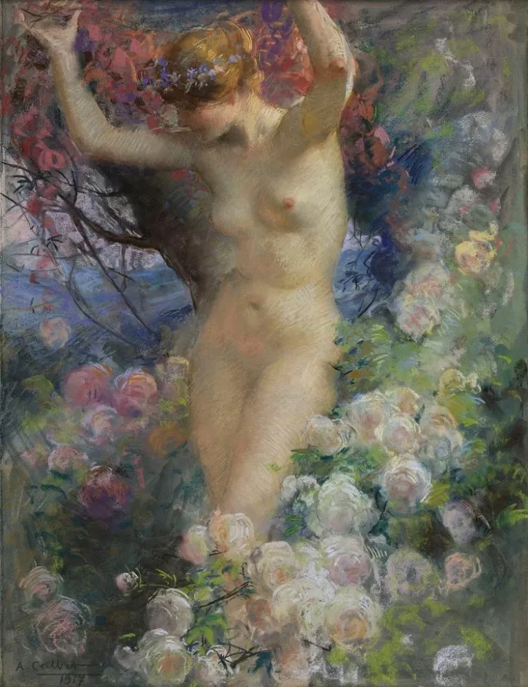 Gemälde Unter den Rosen - Antoine Calbet | Kunstdruck