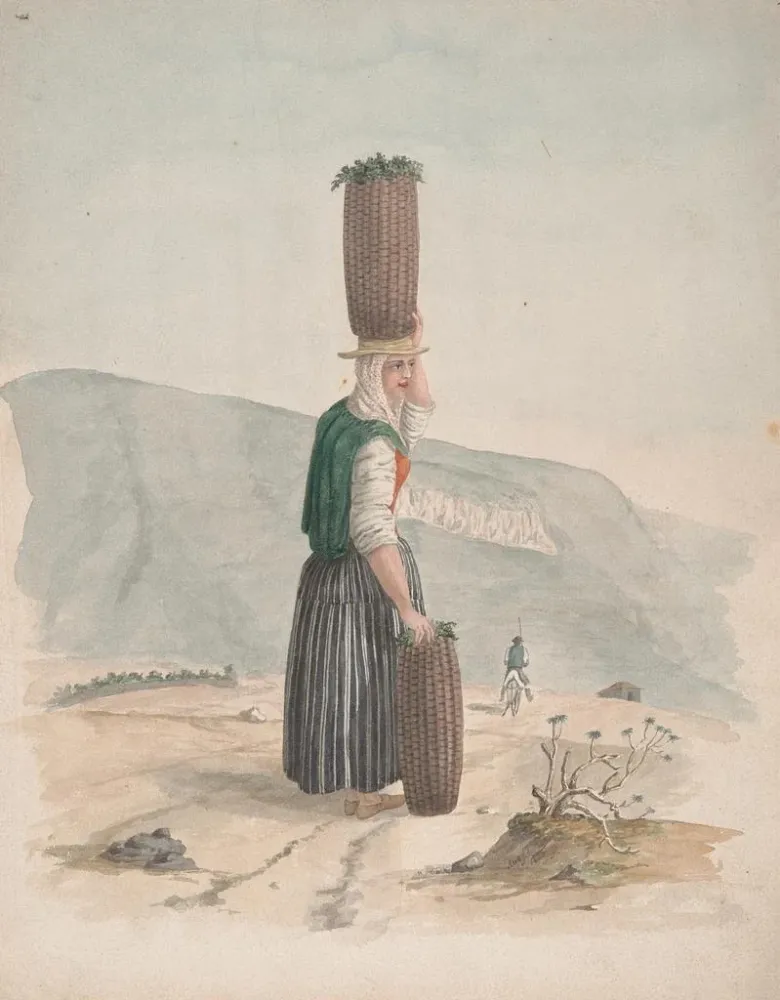 Gemälde Verkäufer von Holzkohle auf Teneriffa - Alfred Diston