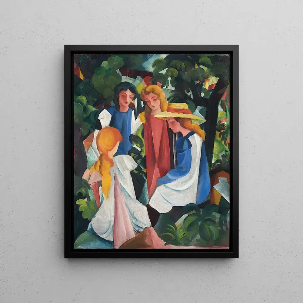 Gemälde Vier Mädchen - August Macke | Kunstdruck