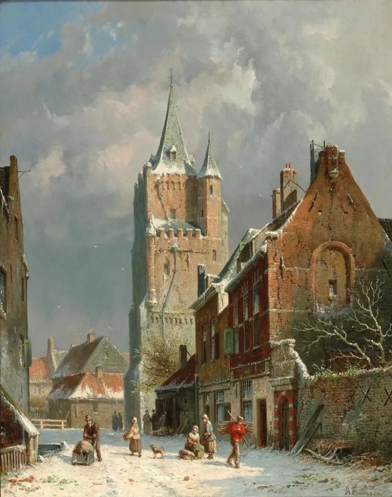 Gemälde Im Voldersgracht Delft - Adrianus Eversen | Kunstdruck
