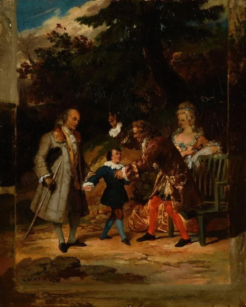 Gemälde Voltaire segnet den Enkel von Franklin - Achille Devéria | Kunstdruck