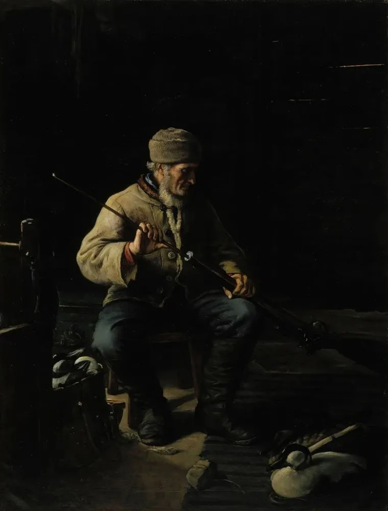 Gemälde Vor der Jagd - Adolf von Becker | Kunstdruck