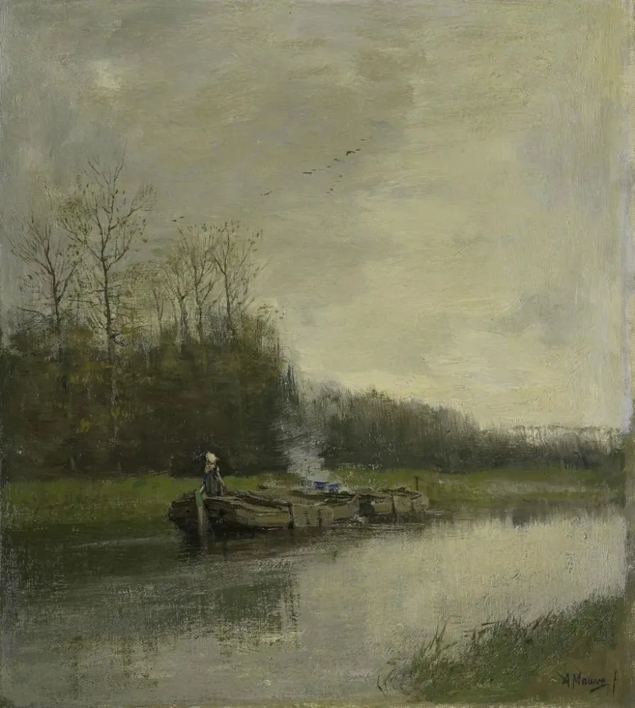 Gemälde Weg am Kanal - Anton Mauve | Kunstdruck