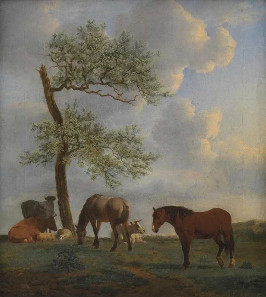 Gemälde Weide mit Pferden und Rindern - Adriaen van de Velde | Kunstdruck