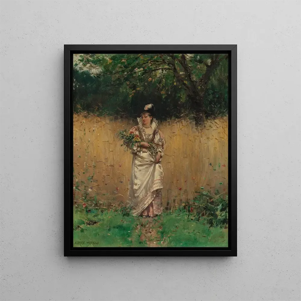 Gemälde Wildblumenpflücken - Adrien Moreau | Kunstdruck