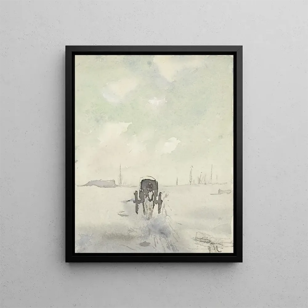 Gemälde Winterlandschaft mit Pferd und Kutsche - Adolf der Graf | Kunstdruck