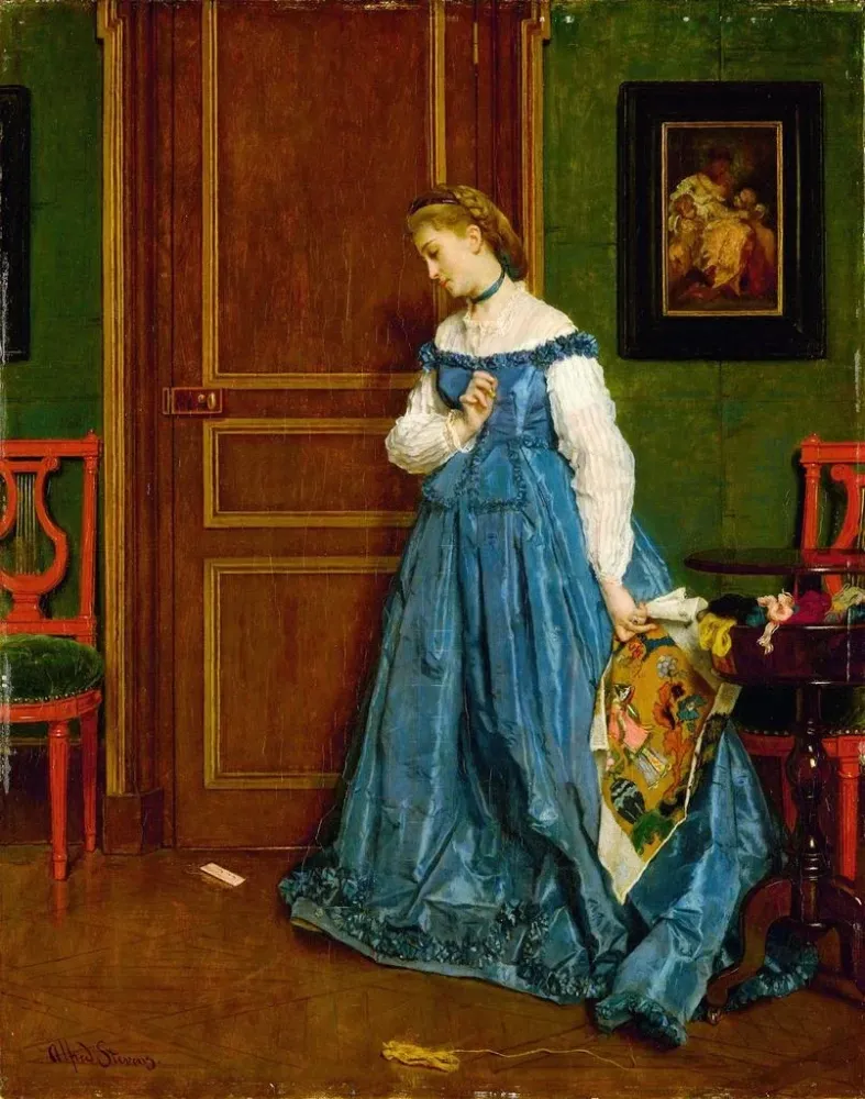 Gemälde Zögern Madame Monteaux - Alfred Stevens | Kunstdruck