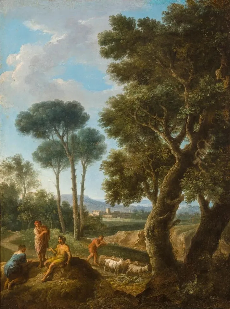 Gemälde Ziegenzüchter einer italienischen Landschaft - Andrea Locatelli | Kunstdruck