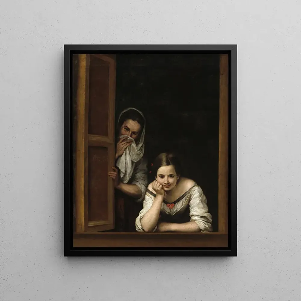 Gemälde Zwei Frauen einem Fenster - Bartolomé Esteban Murillo