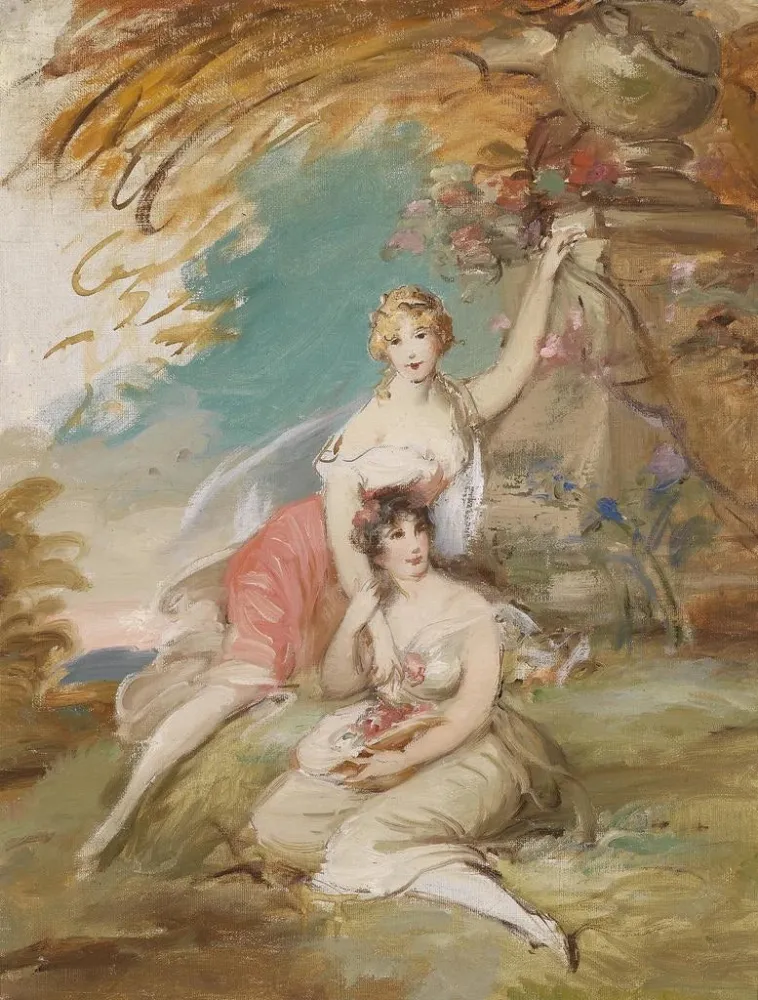 Gemälde Zwei Grazien der Landschaft - Adolf Pirsch | Kunstdruck