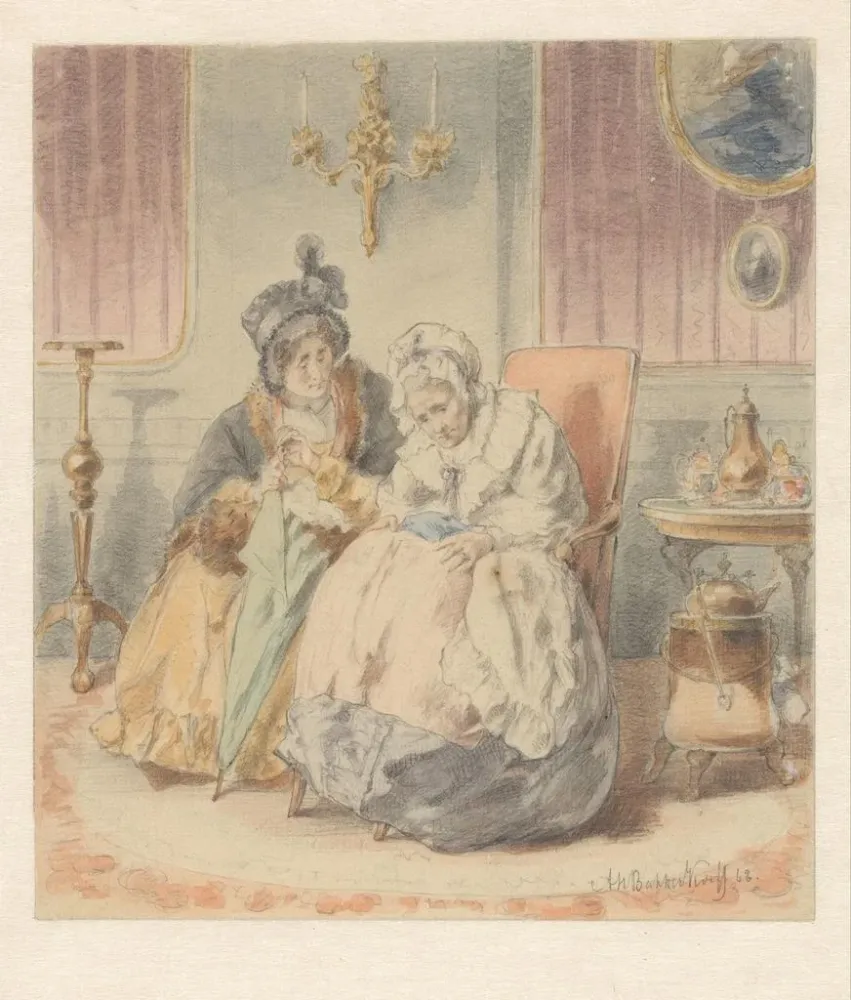 Gemälde Zwei sitzende Frauen einem Interieur - Alexander Hugo Bakker Korff | Kunstdruck
