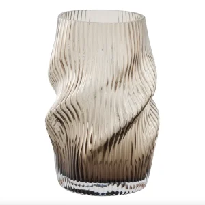 Gerillte Vase - Mundgeblasenes Glas