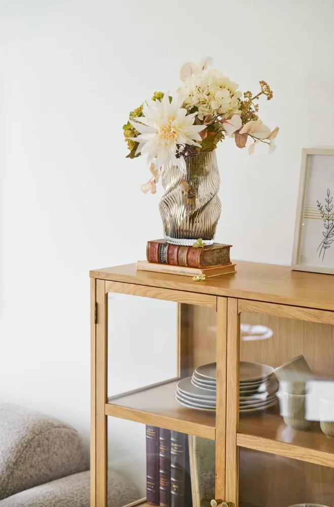 Gerillte Vase - Mundgeblasenes Glas