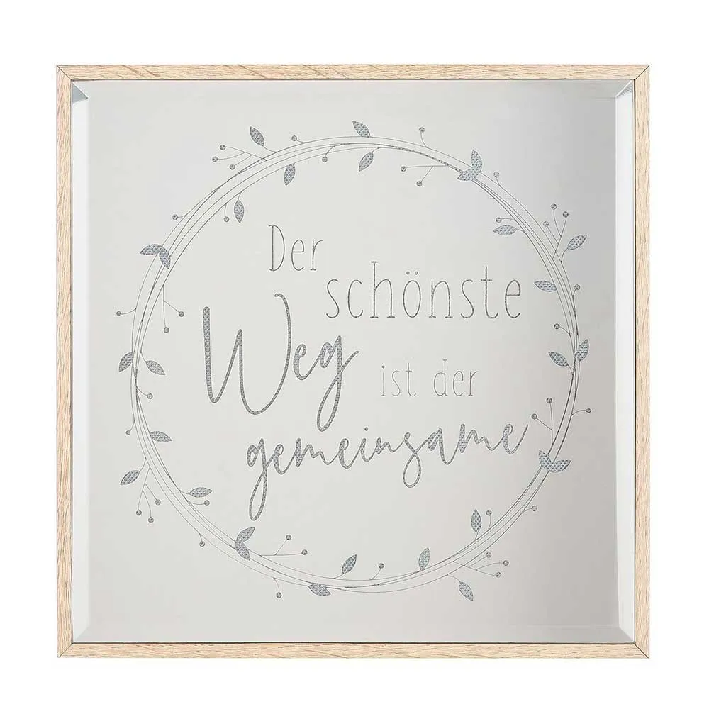 Gilde - LED Spiegelbild mit Spruch – Holzrahmen & Gravur
