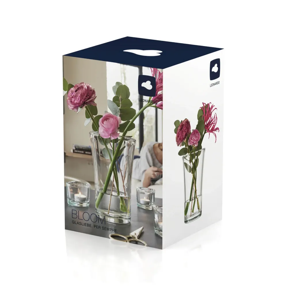 Glasvase BLOOM 22 cm geschwungener Form