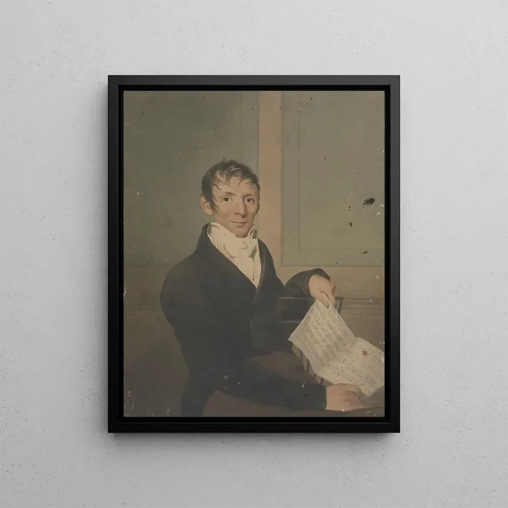 M. Graupner sitzend und Musik haltend - John Rubens Smith | Kunstdruck