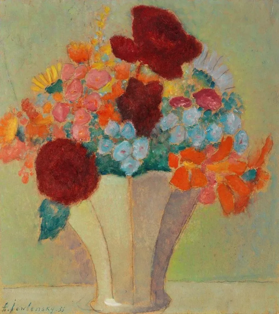 Großes Stillleben Gemälde Leuchtender Blumenstrauß - Alexej von Jawlensky | Kunstdruck