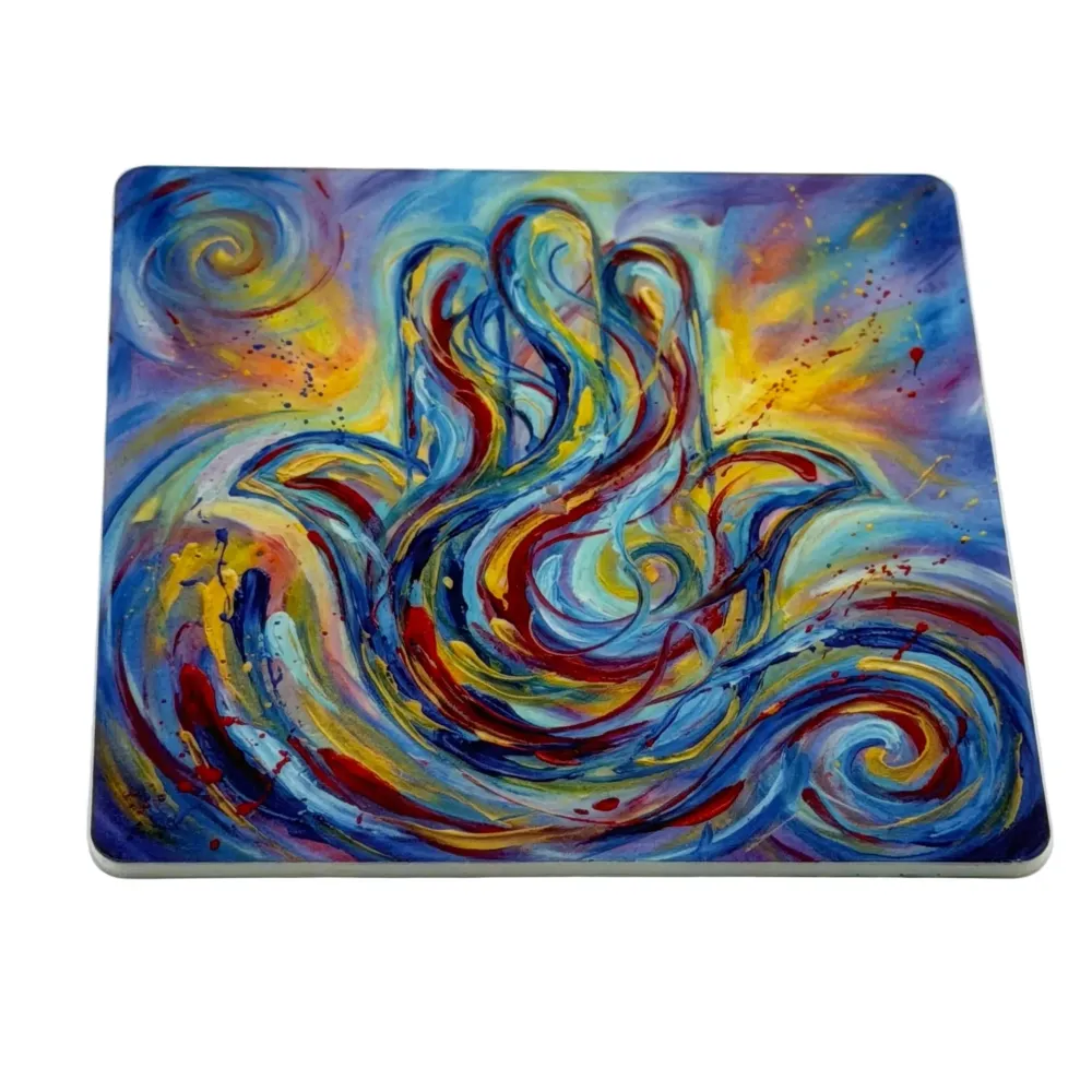 Hamsa – Motiv 1 | Abstrakter Räucherstäbchenhalter aus Acryl - 10 × 10 cm