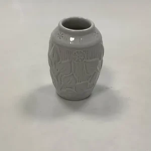 Hjort Bornholm Weiß glasierte Keramikvase Nr. 255