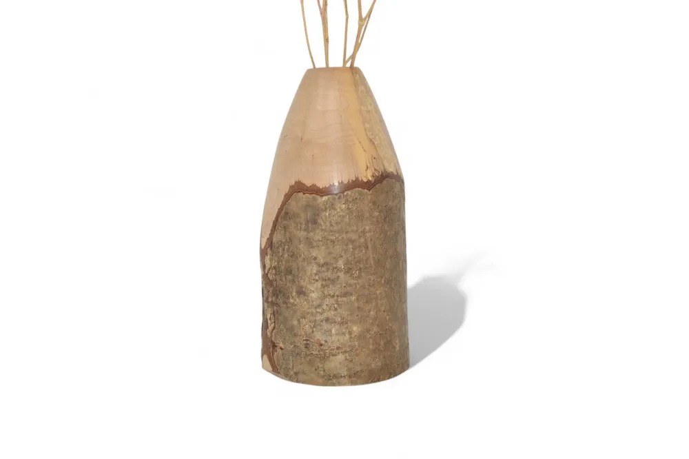 Holzvase Haselnuss 19 cm Handarbeit gedrechselt Unikat