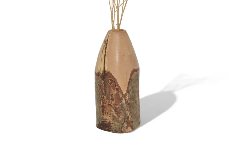 Holzvase Haselnuss 19 cm Handarbeit gedrechselt Unikat