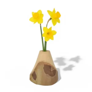 Holzvase Platane 18 cm Handarbeit