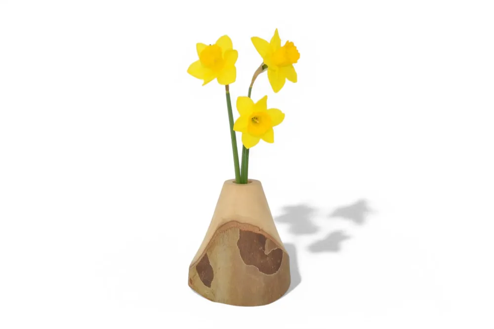 Holzvase Platane 18 cm Handarbeit