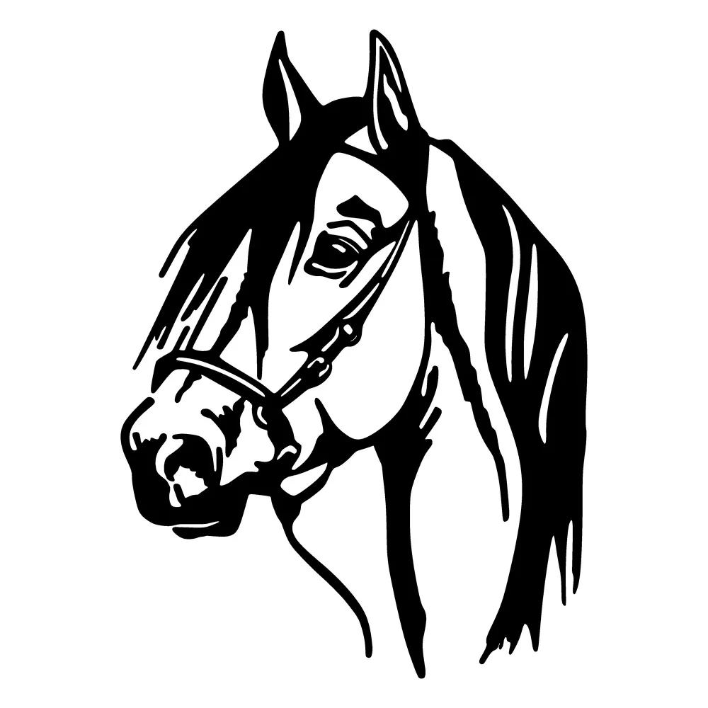 Horse Head Wanddeko - Schwarz